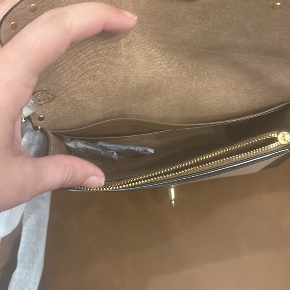 Coach Black and Tan Crossbody Bag with Minimalist Elegance - Picture 4 of 4